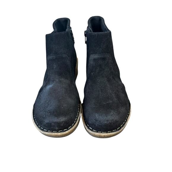 NWOT Born Viana Leather Black Wedge Suede Booties – Sz 9M - Picture 4 of 7